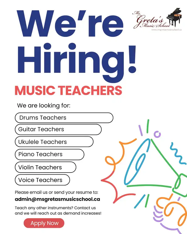 Hiring Drum and Guitar teachers
