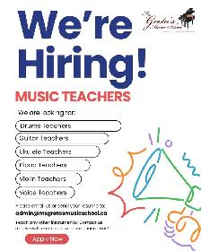 Hiring Drum and Guitar teachers