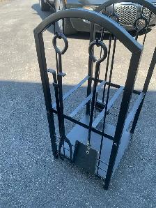 firewood wood rack with tools