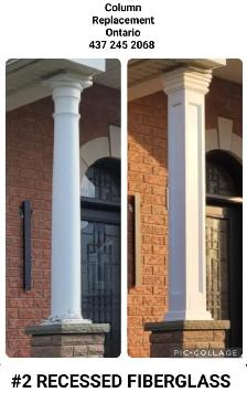 PORCH COLUMNS. ALL ONTARIO.  FIBERGLASS - PVC - ALUMINUM