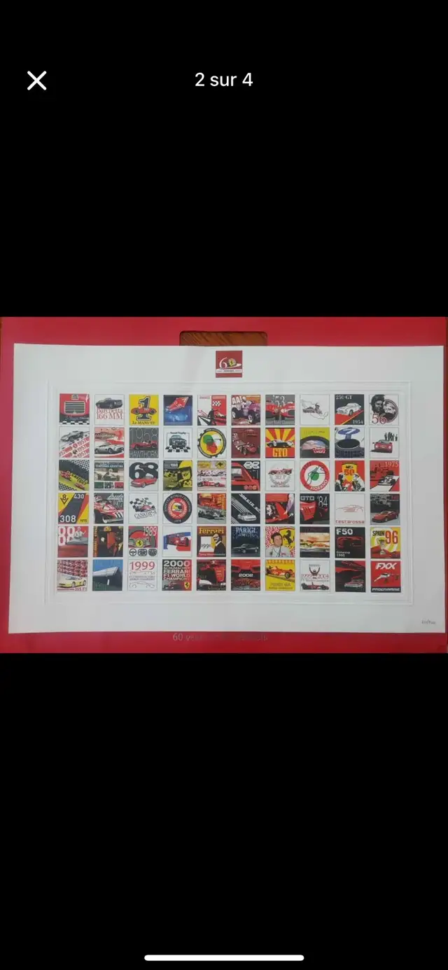 Affiche Ferrari 60 ans en 60 symboles 834/1000