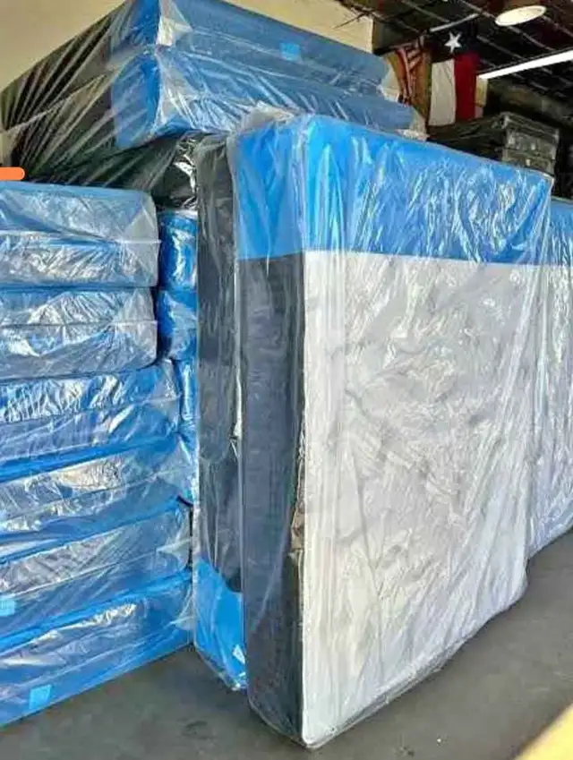 We have brand-new mattresses, bed frames, and box springs