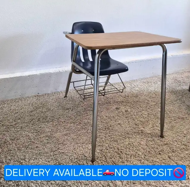 DELIVERY AVAILABLE Standard Student Desk with Attached Chair