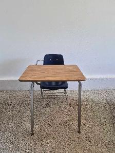 DELIVERY AVAILABLE Standard Student Desk with Attached Chair - Photo 2