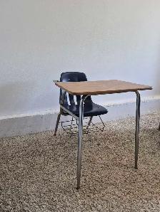 DELIVERY AVAILABLE Standard Student Desk with Attached Chair - Photo 4