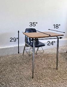 DELIVERY AVAILABLE Standard Student Desk with Attached Chair - Photo 8