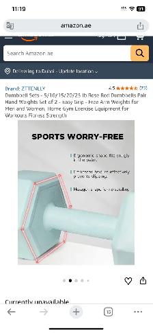 25lbs Dumbbell Set of 2 (Mint Blue) - Photo 5