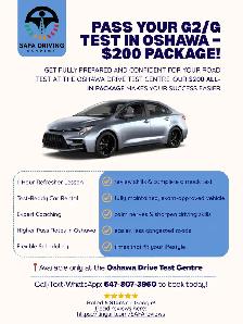 $200 G2/G Road Test Package – Car   1-Hour Lesson (Oshawa)