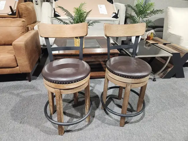 Pair of Rustic Counter-Height Bar Stools - $100 CASH for 2!