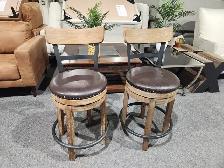 Pair of Rustic Counter-Height Bar Stools - $100 CASH for 2!