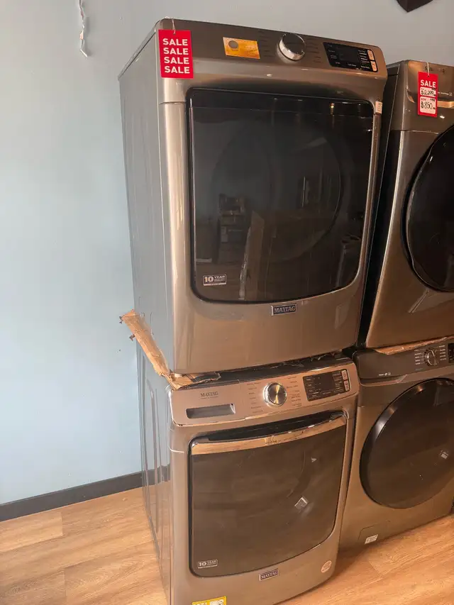 Maytag "27" Chrome Shadow Front Load Laundry Pair