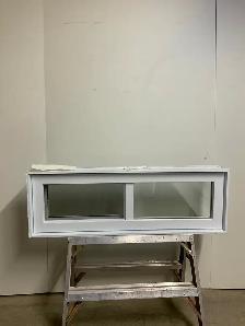 10890CP Fenêtre Coulissante PVC Blanc 2 sect 1 ouvr 47 x 15 3/4