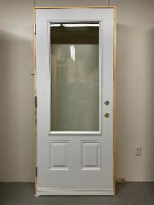 1405PA Porte d’acier 34″D Blanche Verre clair 23×49 - Photo 2