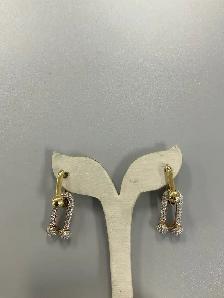 18k gold earrings 8.66g  with diamonds - Photo 2