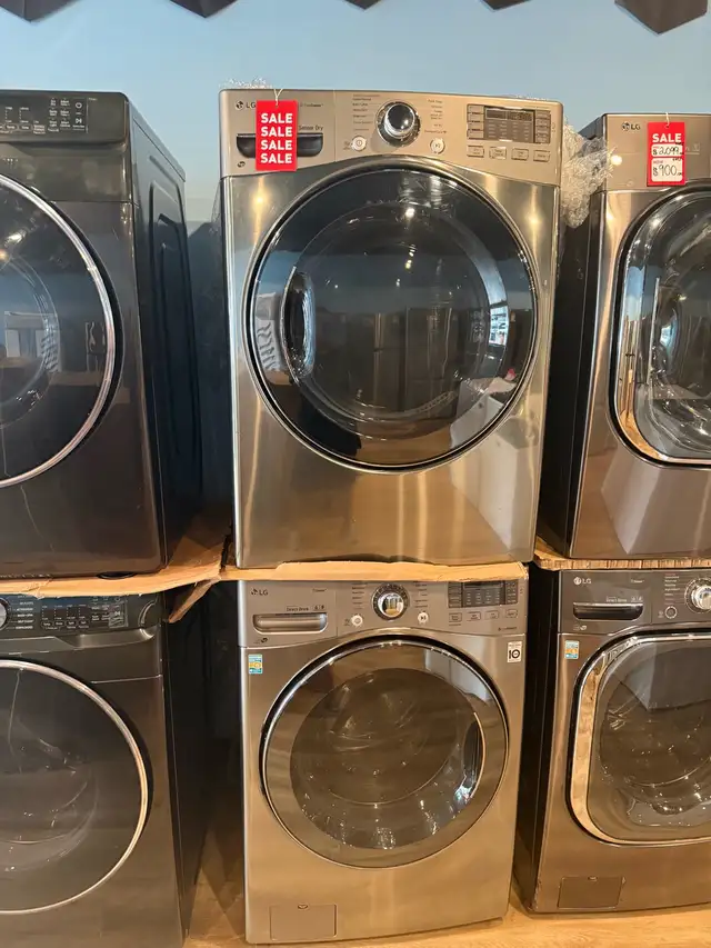 LG "27" Grey Stainless Steel Front Load Laundry Pair