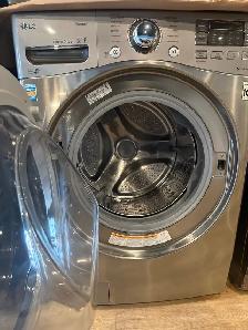 LG "27" Grey Stainless Steel Front Load Laundry Pair - Photo 3