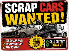SCRAP CARS WANTED! WE PAY TOP DOLLAR AND TOW FOR FREE!