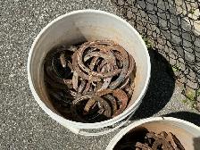 3 Pails of LUCKY Antique Blacksmith Made Iron Horseshoes ! - Photo 2