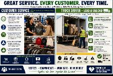 customer Service, and Truck Driver. Load and unload