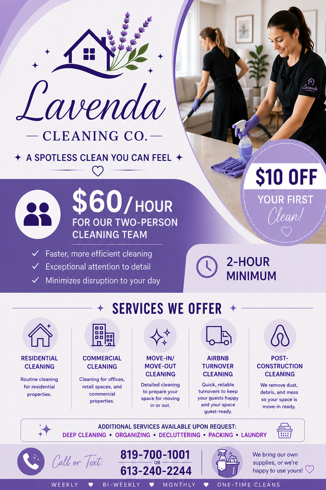 House Cleaning | $60/Hour | Two-Person Team