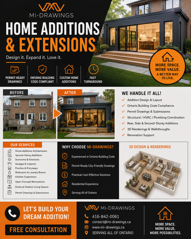 Home Addition & Extension Design | Permit Drawings Ontario