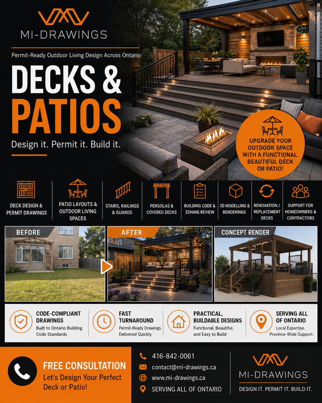 Deck & Patio Design | Permit Drawings | Ontario