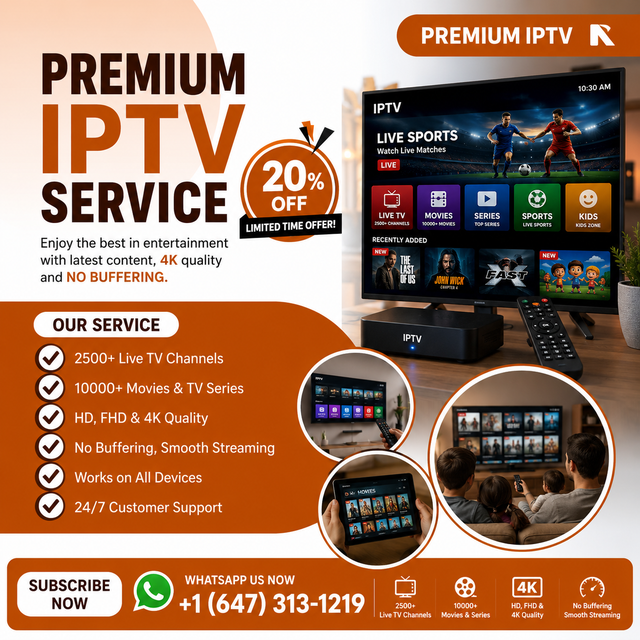 Buffering less I.P.T.V subscription -- Premium 4K