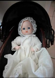 antique dolls x 2 and stroller