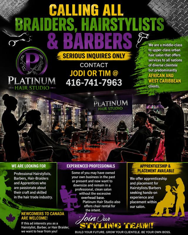 barber ,stylist and braiders and skincare