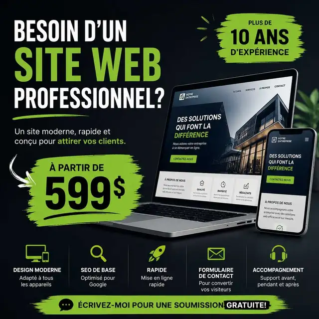 Création de sites web pour entreprises et travailleurs autonomes