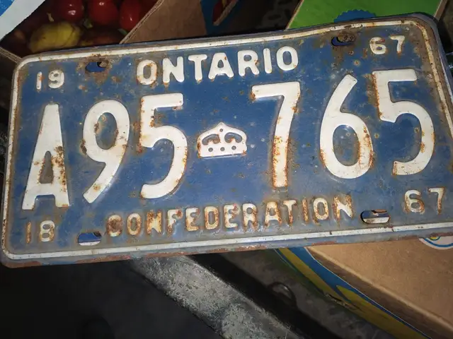 1967 Ontario license plate