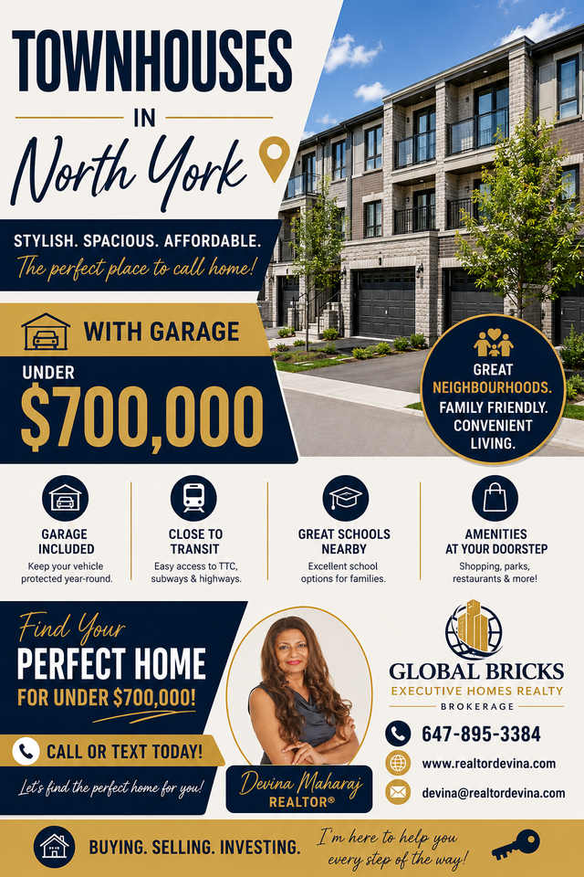 TOWNHOMES IN NORTH YORK UNDER $700,000
