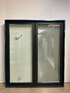 10870BH Fenêtre Battant HYBRIDE Noir 2 sect 1 ouvr 56 1/2x64 1/2