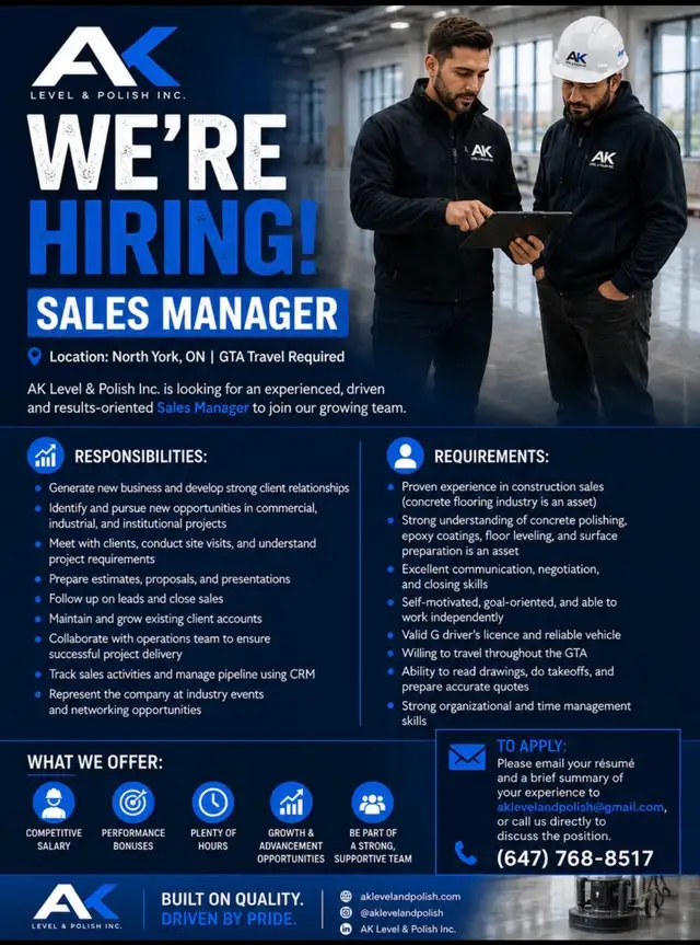 Construction Sales Manager- Commission Based