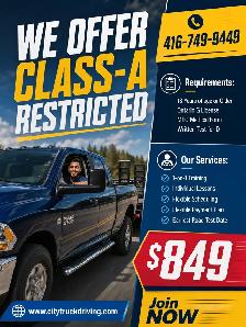 Class-A Restricted Training $850.00/ Tow Truck Training