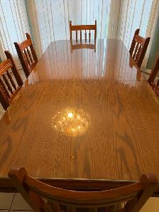 Solid Oak Dining Table & 8 Chairs - Photo 2