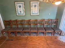 Solid Oak Dining Table & 8 Chairs - Photo 5