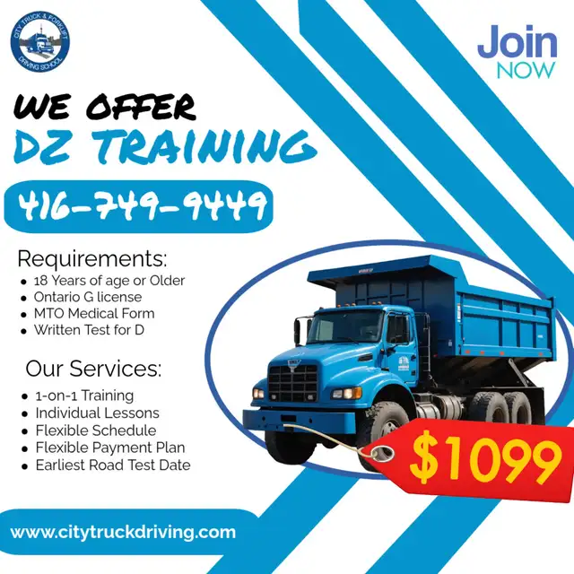 Dz Training(Lessons   Road Test) in $849.00