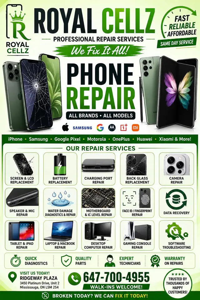 PHONE REPAIR ON SPOT iPHONE,SAMSUNG SCREEN,BATTERY, BACK GLASS