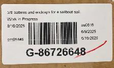 5/8 battens and endcaps for a sailboat sail price - Photo 2