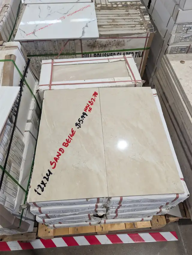 12x24 'SAND BEIGE' IN STORE TILE -SQUAREFOOT FLOORING BARRIE!