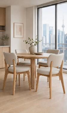 Modern Leather Chairs – Tan Brown & Light Grey