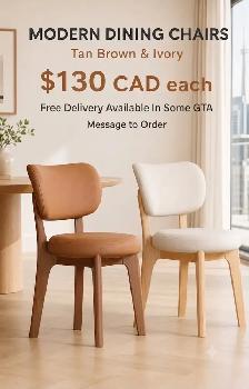 Modern Leather Chairs – Tan Brown & Light Grey - Photo 4
