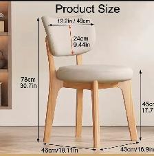 Modern Leather Chairs – Tan Brown & Light Grey - Photo 5
