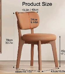 Modern Leather Chairs – Tan Brown & Light Grey - Photo 6