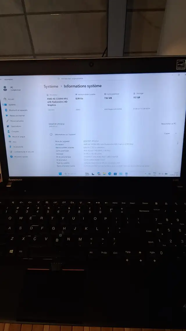 Laptop Lenovo ThinkPad E545