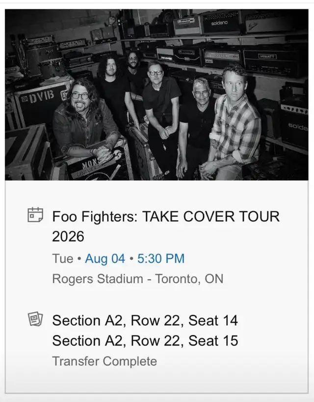 Foo fighters - August 4th Roger’s Stadium