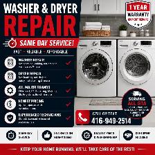 Appliance Repair | Same Day | 416-949-2514 | Washer Dryer