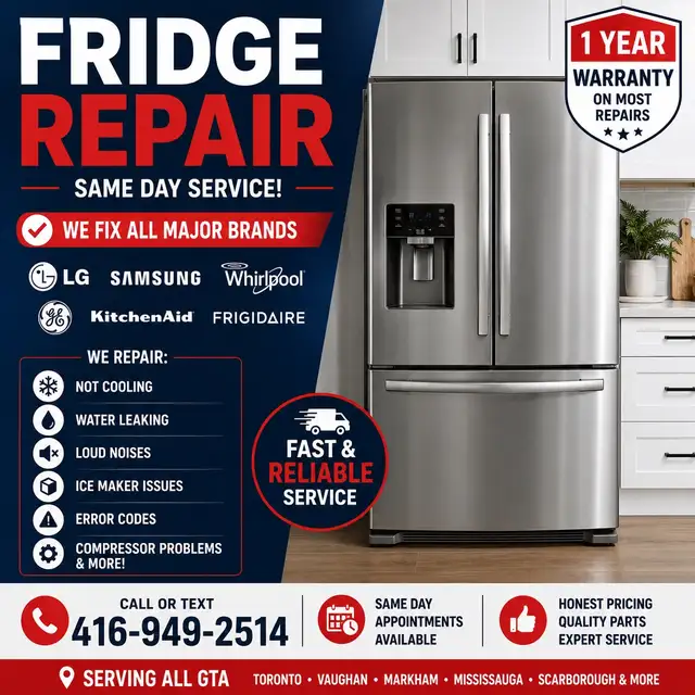 Fridge Repair | Same Day | 416-949-2514