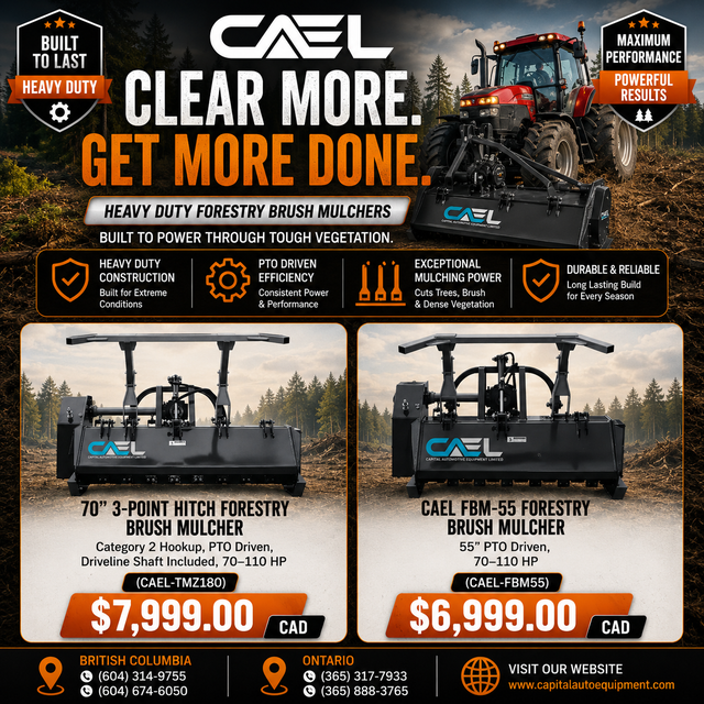 NEW CAEL FORESTRY BRUSH MULCHERS – FINANCING AVAILABLE!